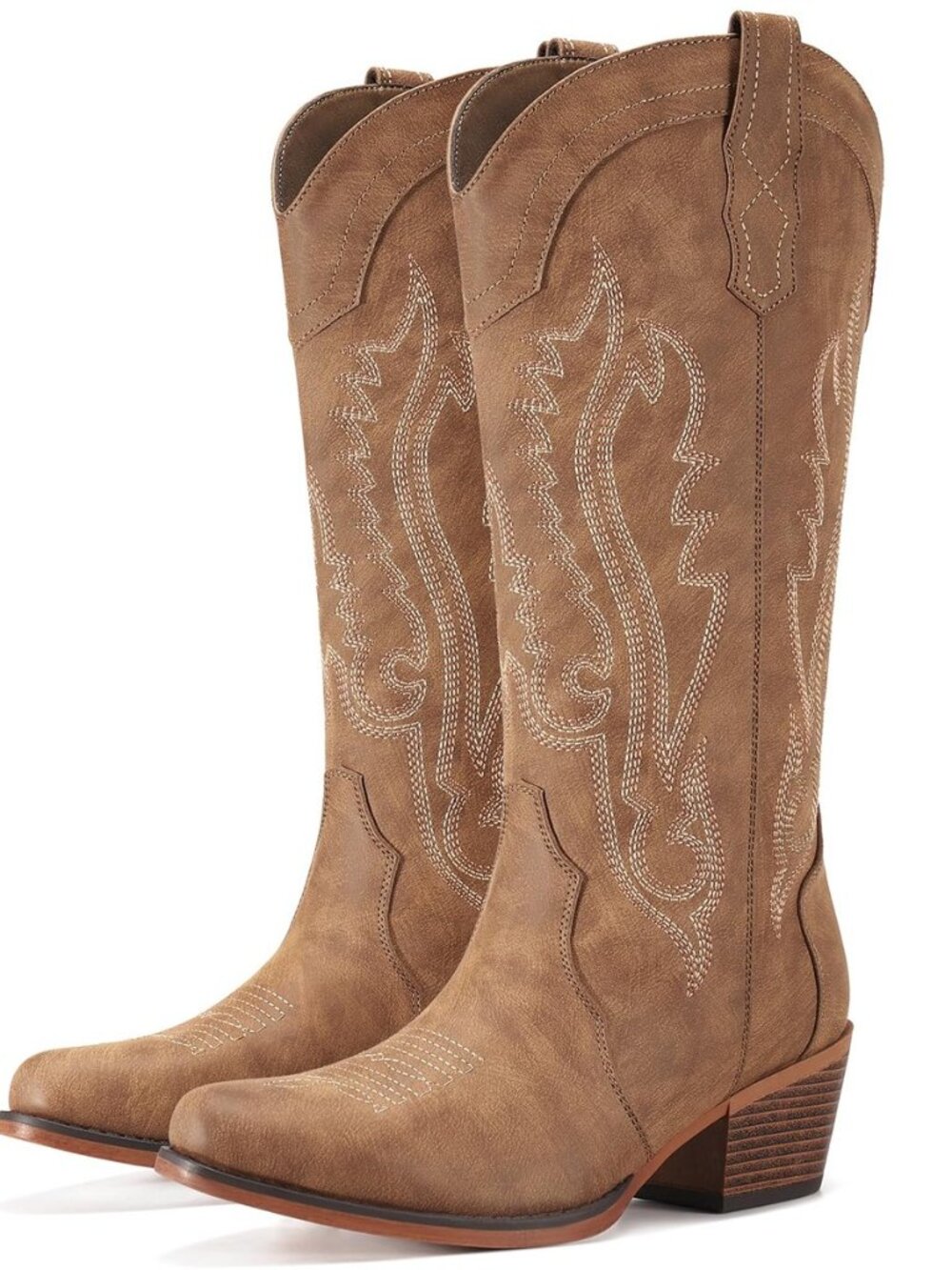 Cowboy Boots for Women Western Cowgirl Boots Mid Calf Snip Toe